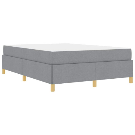 vidaXL Boxspring bed Lichtgrijs en Wit en Lichtgrijs 140 x 200 cm Stof afbeelding2 - 1