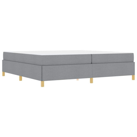 vidaXL Boxspring bed Anders Lichtgrijs en Wit 200 x 200 cm Stof afbeelding2 - 1