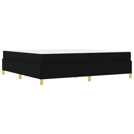 vidaXL Boxspring bed Anders Zwart en Wit en Zwart 200 x 200 cm Stof afbeelding2 - 1