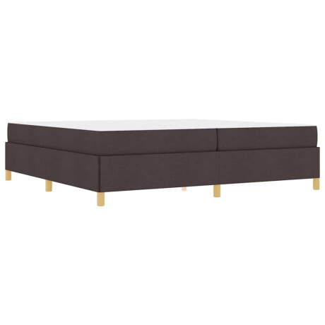vidaXL Boxspring bed Anders Donkerbruin en Wit 200 x 200 cm Stof afbeelding2 - 1