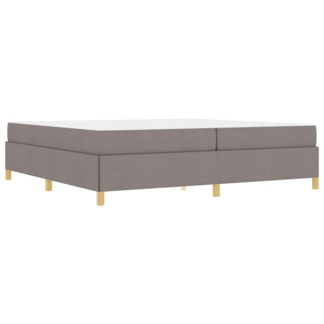 vidaXL Boxspring bed Anders Taupe en Wit 200 x 200 cm Stof afbeelding2 - 1