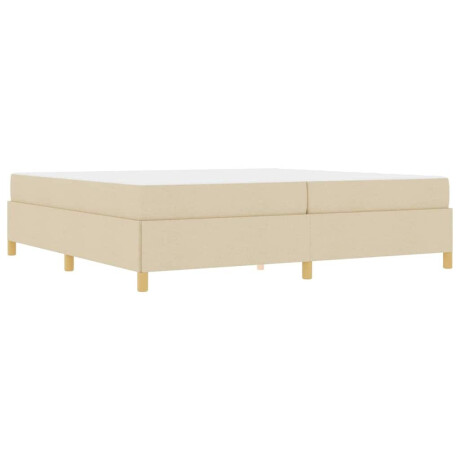 vidaXL Boxspring bed Anders Wit en Crème 200 x 200 cm Stof afbeelding2 - 1
