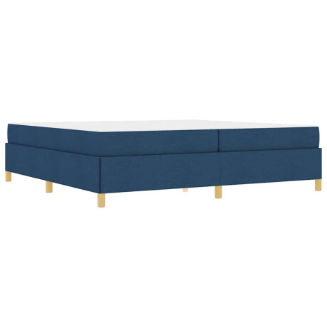 vidaXL Boxspring bed Blauw en Donkerblauw en Wit 200 x 200 cm Stof afbeelding2 - 1