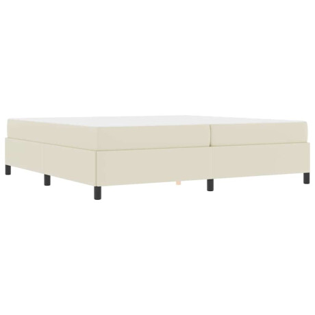 vidaXL Bedframe met matras met matras Crème 200 x 200 cm Kunstleer afbeelding2 - 1