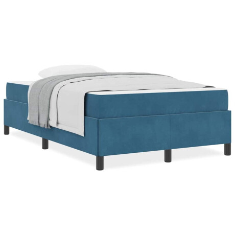 vidaXL Bedframe Anders Donkerblauw en wit 120 x 200 cm Fluweel afbeelding2 - 1