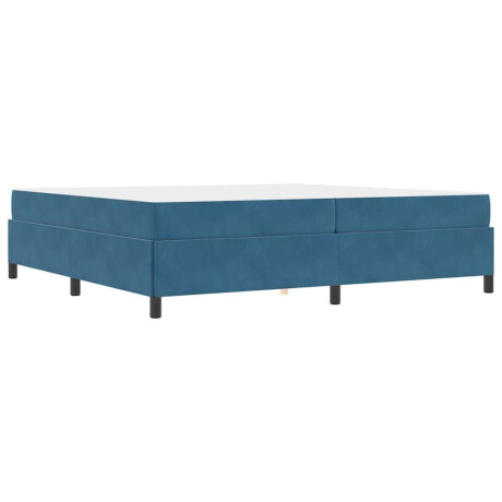 vidaXL Bedframe Anders Donkerblauw en wit 200 x 200 cm Fluweel afbeelding2 - 1