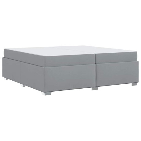 vidaXL Bedframe met matras Lichtgrijs 200 x 200 cm Stof afbeelding2 - 1