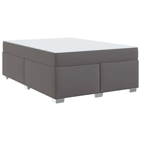 vidaXL Bedframe met matras Grijs 160 x 200 cm Stof afbeelding2 - 1