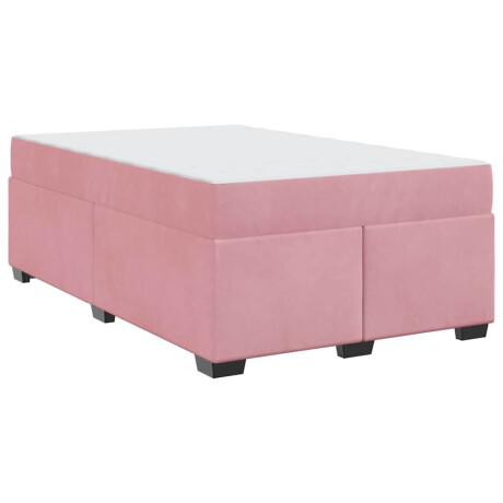vidaXL Bedframe met matras Anders Roze 120 x 190 cm Fluweel afbeelding2 - 1