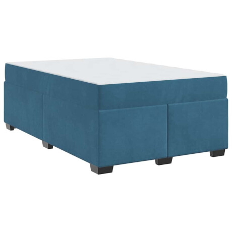 vidaXL Bedframe met matras met matras Donkerblauw 120 x 200 cm Fluweel afbeelding2 - 1