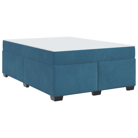 vidaXL Bedframe Anders Donkerblauw 160 x 200 cm Fluweel afbeelding2 - 1