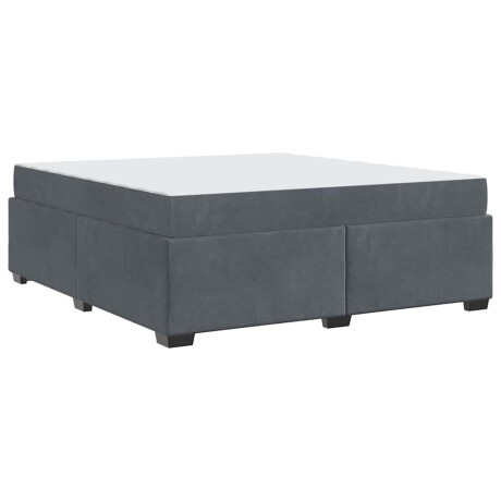 vidaXL Bedframe met matras Anders Donkergrijs 180 x 200 cm Fluweel afbeelding2 - 1