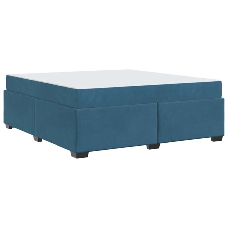 vidaXL Bedframe met matras Anders Donkerblauw 180 x 200 cm Fluweel afbeelding2 - 1