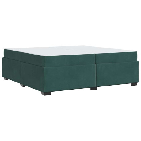 vidaXL Bedframe met matras met matras Donkergroen 200 x 200 cm Fluweel afbeelding2 - 1