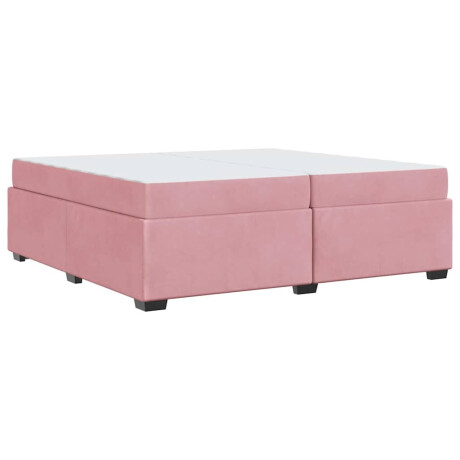 vidaXL Bedframe met matras Roze 200 x 200 cm Fluweel afbeelding2 - 1