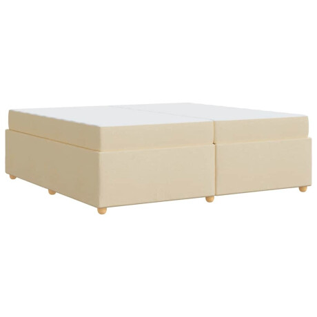 vidaXL Bedframe met matras Crème 200 x 200 cm Stof afbeelding2 - 1