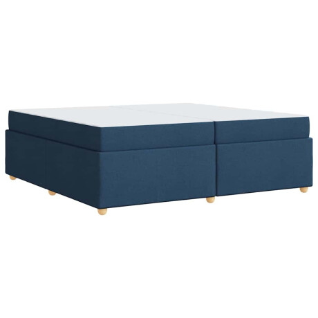 vidaXL Bedframe met matras Anders Blauw 200 x 200 cm Stof afbeelding2 - 1
