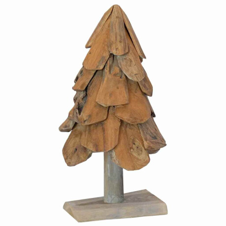 vidaXL Kerstboom met standaard Bruin 61 cm Massief teakhout afbeelding2 - 1
