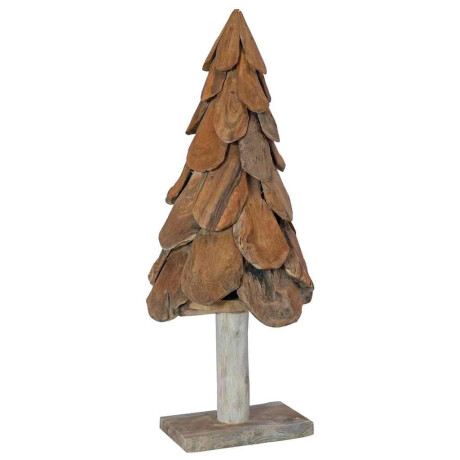 vidaXL Kerstboom met standaard Bruin 91 cm Massief teakhout afbeelding2 - 1