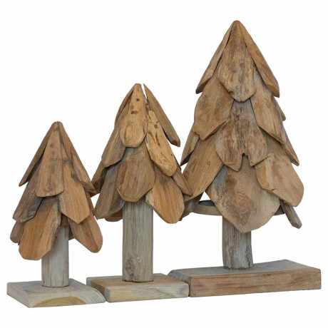 vidaXL Kerstboom met standaard 3 pcs Bruin Massief teakhout afbeelding2 - 1