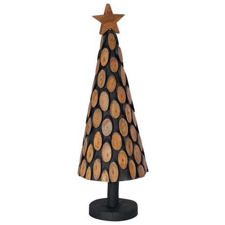 vidaXL Kerstboom met standaard Bruin 90 cm Massief teakhout afbeelding2 - 1