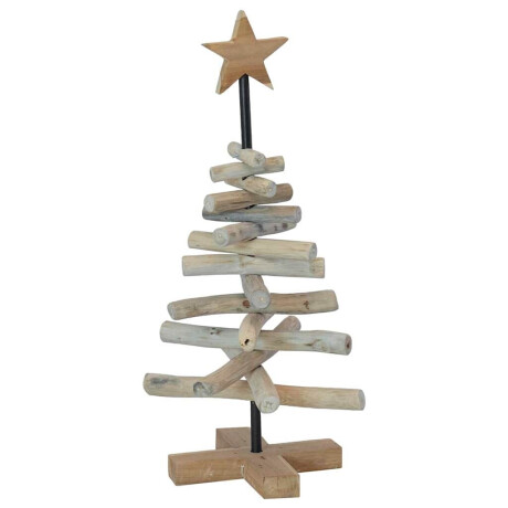 vidaXL Kerstboom met standaard Bruin 60 cm Massief teakhout afbeelding2 - 1