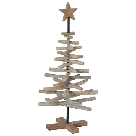 vidaXL Kerstboom met standaard Bruin 90 cm Massief teakhout afbeelding2 - 1