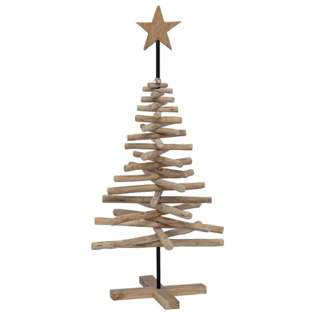 vidaXL Kerstboom met standaard Bruin 120 cm Massief teakhout afbeelding2 - 1