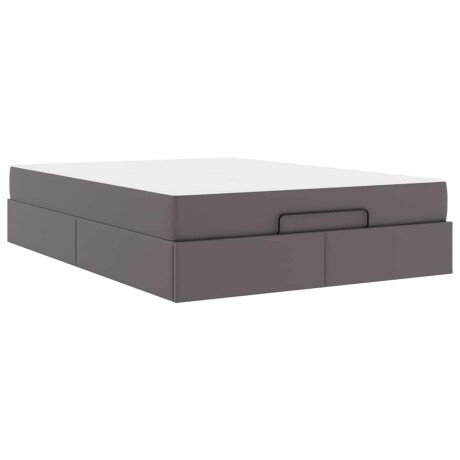 vidaXL Bedframe met matras Anders 2 pcs Grijs PVC afbeelding2 - 1