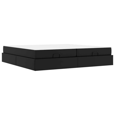 vidaXL Bedframe met matras met matras Zwart 200 x 200 cm Kunstleer afbeelding2 - 1