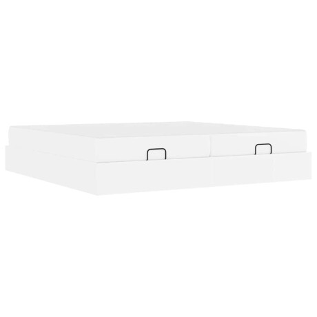 vidaXL Bedframe met matras met matras 2 pcs Wit PVC afbeelding2 - 1