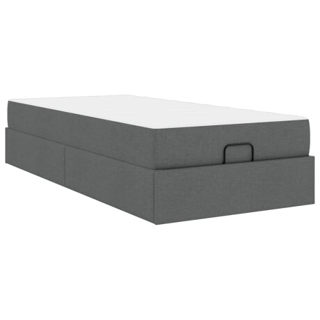 vidaXL Bedframe met matras 2 pcs Dim Grijs Stof afbeelding2 - 1