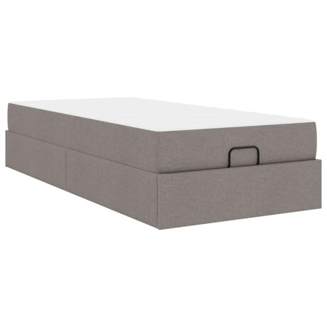 vidaXL Bedframe met matras Taupe 90 x 190 cm Stof afbeelding2 - 1
