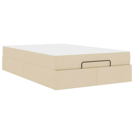 vidaXL Bedframe met matras Crème 120 x 190 cm Stof afbeelding2 - 1