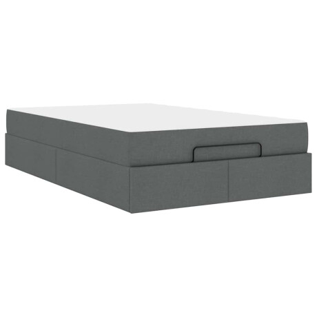 vidaXL Bedframe met matras 2 pcs Dim Grijs Stof afbeelding2 - 1