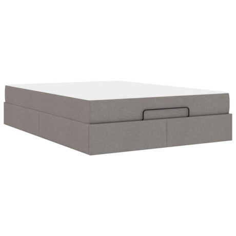 vidaXL Bedframe met matras Taupe 140 x 190 cm Stof afbeelding2 - 1