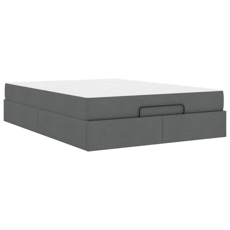 vidaXL Bedframe met matras 2 pcs Dim Grijs Stof afbeelding2 - 1