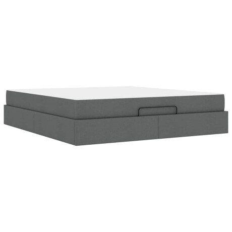 vidaXL Bedframe met matras 2 pcs Dim Grijs Stof afbeelding2 - 1