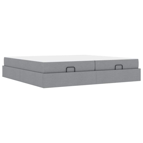 vidaXL Bedframe met matras met matras 2 pcs Lichtgrijs Stof afbeelding2 - 1