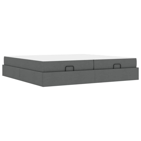 vidaXL Bedframe met matras met matras 2 pcs Dim Grijs Stof afbeelding2 - 1