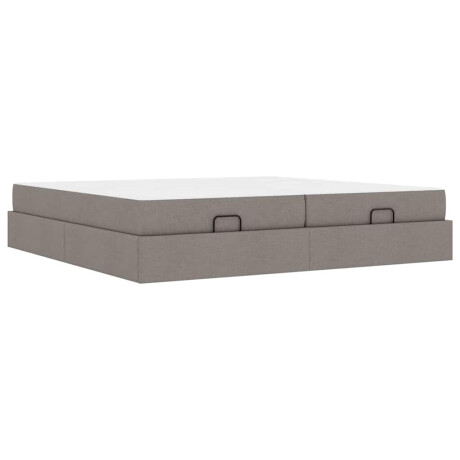 vidaXL Bedframe met opslag Taupe 200 x 200 cm Stof afbeelding2 - 1