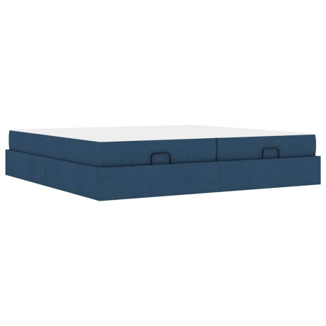 vidaXL Bedframe Anders met opslag Blauw 200 x 200 cm Stof afbeelding2 - 1