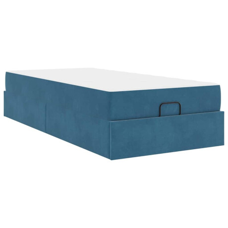 vidaXL Bedframe met matras met opslag Blauw 80 x 200 cm Fluweel afbeelding2 - 1