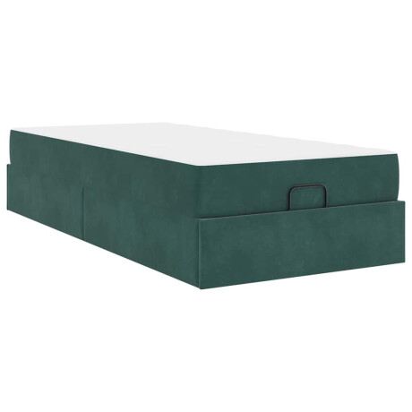 vidaXL Bedframe met opslag Donkergroen 90 x 200 cm Fluweel afbeelding2 - 1