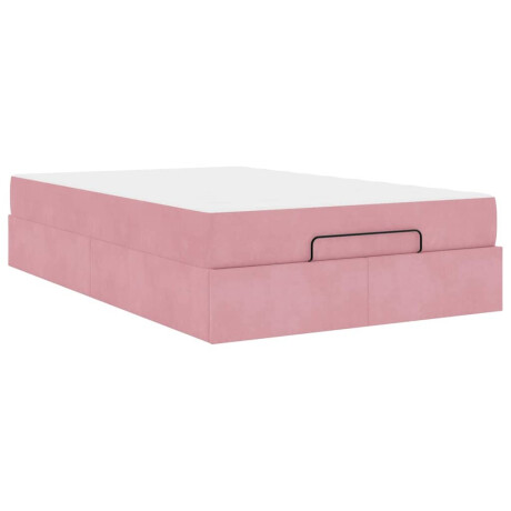vidaXL Bedframe met matras met opslag Roze 120 x 200 cm Fluweel afbeelding2 - 1
