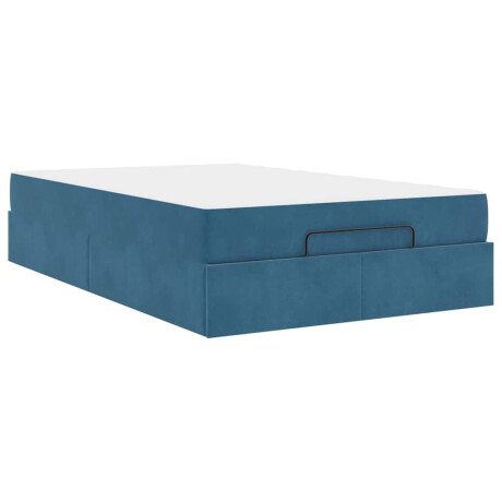 vidaXL Bedframe met matras met opslag Blauw 140 x 190 cm Fluweel afbeelding2 - 1