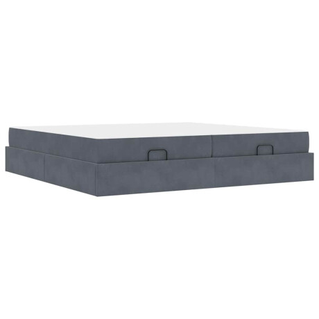 vidaXL Bedframe Anders Donkergrijs 200 x 200 cm Fluweel afbeelding2 - 1