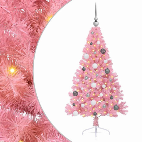vidaXL Kunstmatig Voorverlicht Kerstboom met 150 LED Roze 150 cm PVC afbeelding2 - 1