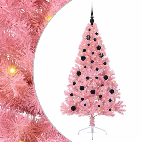 vidaXL Kunstmatig Voorverlicht Kerstboom met 150 LED Roze 150 cm PVC afbeelding2 - 1