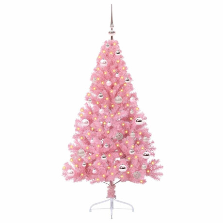 vidaXL Kunstmatig Voorverlicht Kerstboom met 150 LED Roze 150 cm PVC afbeelding2 - 1